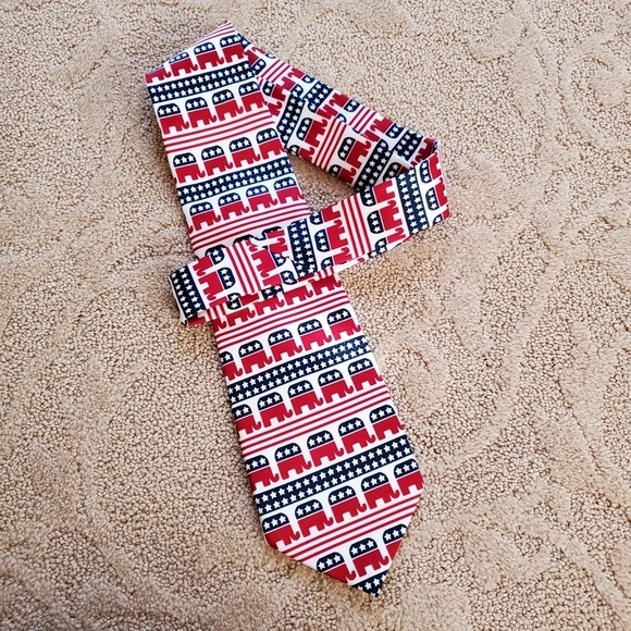 Men's Republican Party Conservative Elephant Neck Tie Fox News Political Party - Picture 5 of 5